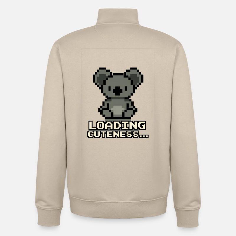 Pixel Koala Loading Cuteness - Unisex Organic Zip Sweatshirt by Stanley/Stella - desert dust