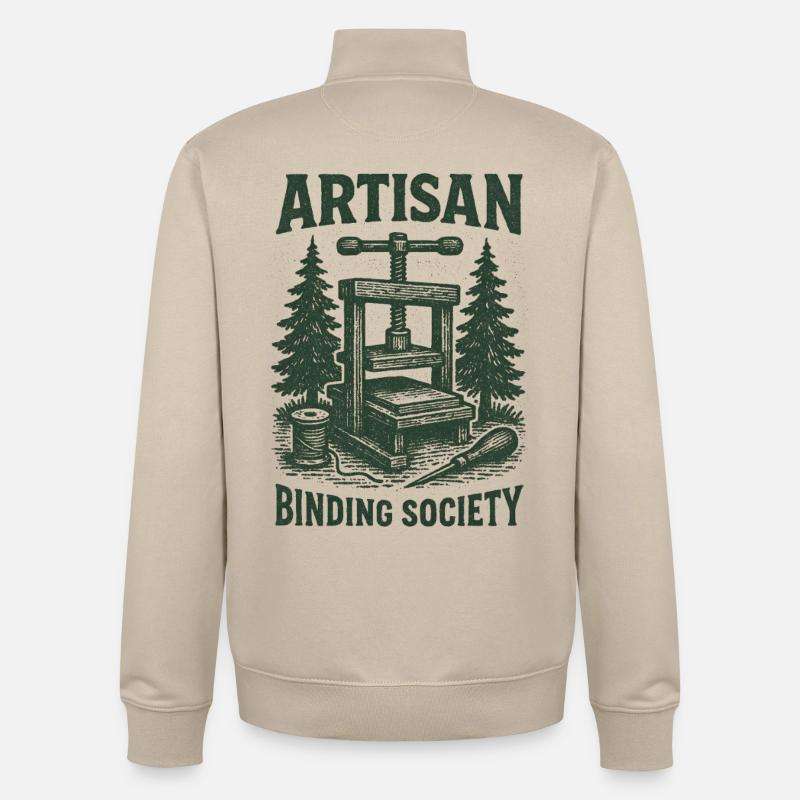 Société d’Artisans de Reliure | Reliure - Sweat zippé unisexe en coton bio Stanley/Stella - beige crème