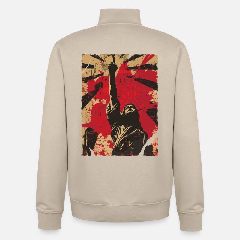 Aufstehende Faust Protest - Unisex Organic Zip Sweatshirt von Stanley/Stella - Cremebeige