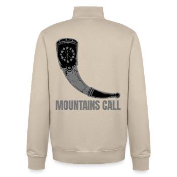 Mountain Call Horn – Caucasus Heritage - Unisex Organic Zip Sweatshirt von Stanley/Stella - Cremebeige - Hinten - AI Model Male 185 dark (185cm)