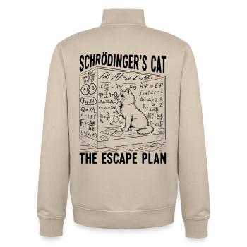 Schrödinger's Cat The Escape Plan - Unisex Organic Zip Sweatshirt by Stanley/Stella - desert dust - Back - AI Model Male 185 dark (185cm)