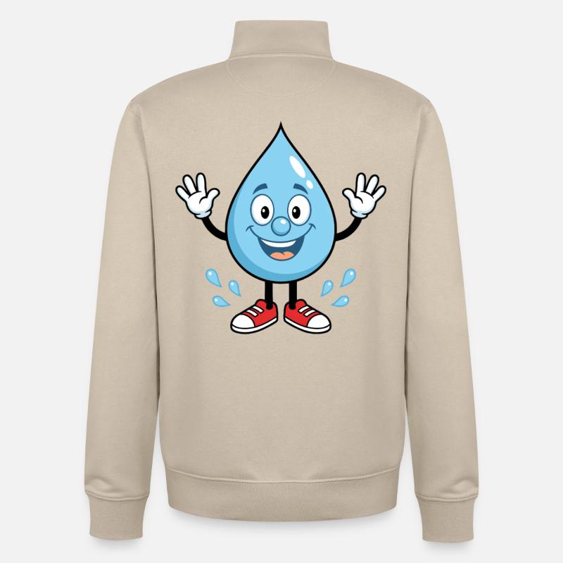 Drop d’eau heureuse avec des baskets - Sweat zippé unisexe en coton bio Stanley/Stella - beige crème