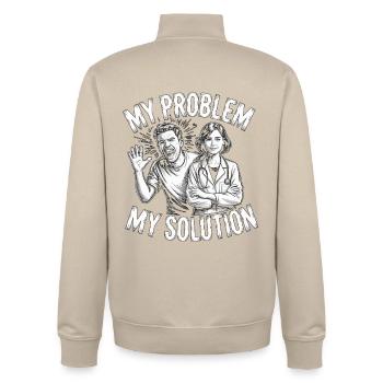 Pharmacist Student My Problem My Pictogram Mom - Unisex Organic Zip Sweatshirt von Stanley/Stella - Cremebeige - Hinten - AI Model Male 185 dark (185cm)
