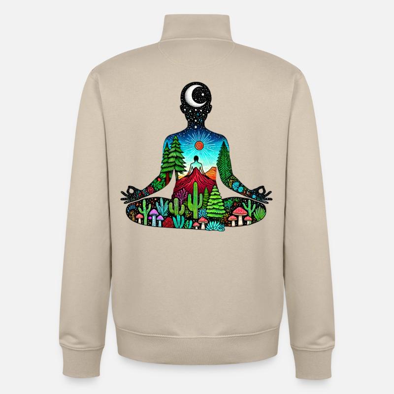 Nature de méditation - Sweat zippé unisexe en coton bio Stanley/Stella - beige crème