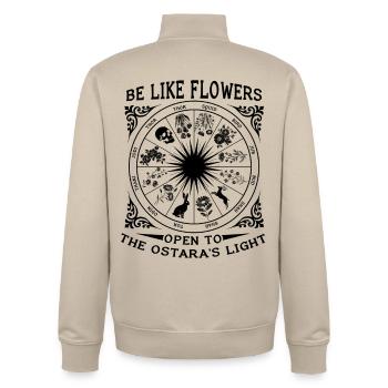Be Like Flowers Happy Easter Ostara Light - Unisex Organic Zip Sweatshirt by Stanley/Stella - desert dust - Back - AI Model Male 185 dark (185cm)