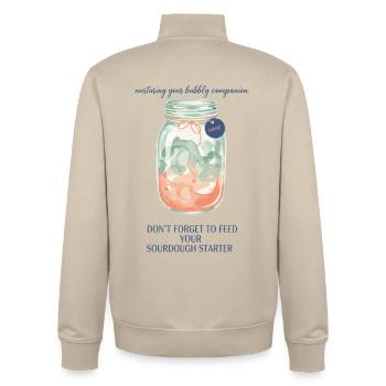 Sauerteig Vergessen Sie nicht, Ihren Starter zu füttern - Unisex Organic Zip Sweatshirt von Stanley/Stella - Cremebeige - Hinten - AI Model Male 185 dark (185cm)