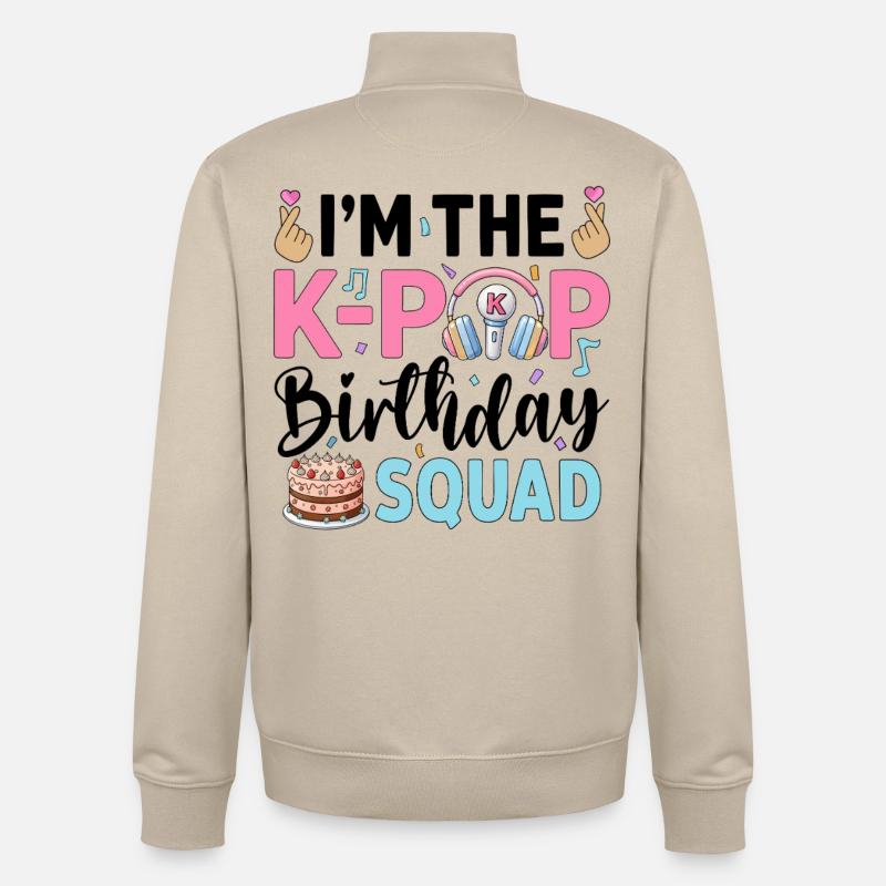 I'm The K-Pop Birthday Squad - Unisex Organic Zip Sweatshirt von Stanley/Stella - Cremebeige