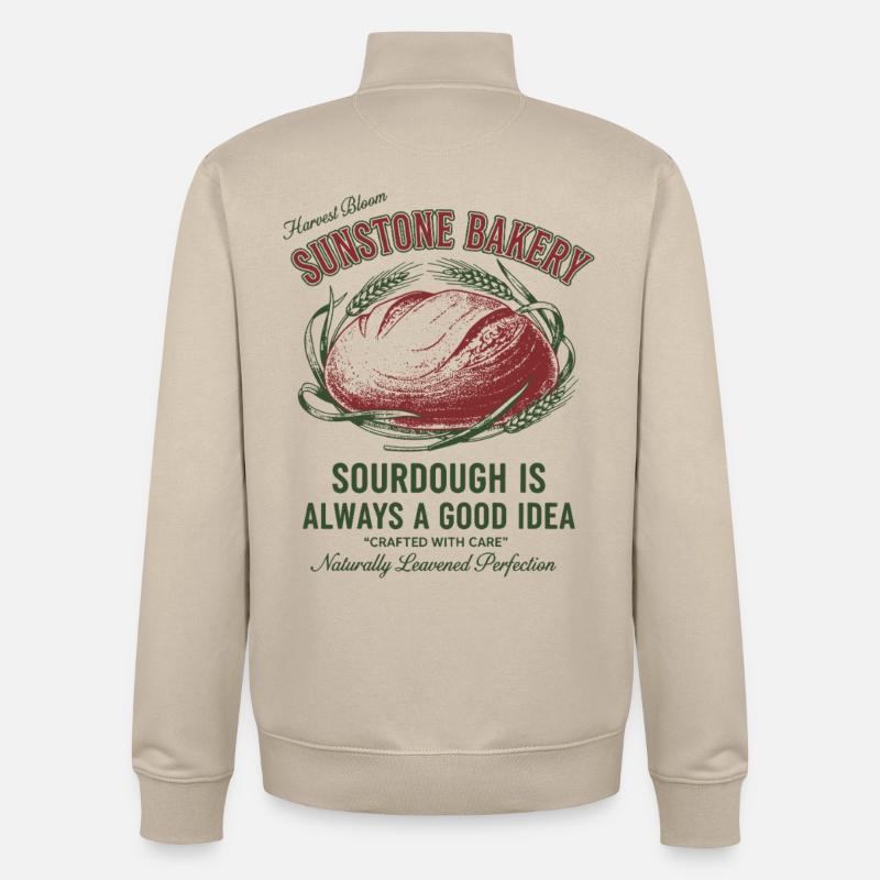 Sourdough Bread Baking Baker Sunstone Bakery - Unisex Organic Zip Sweatshirt by Stanley/Stella - desert dust