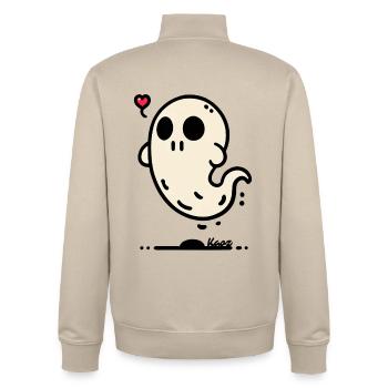 Liebes Geist  - Unisex Organic Zip Sweatshirt von Stanley/Stella - Cremebeige - Hinten - AI Model Male 185 dark (185cm)