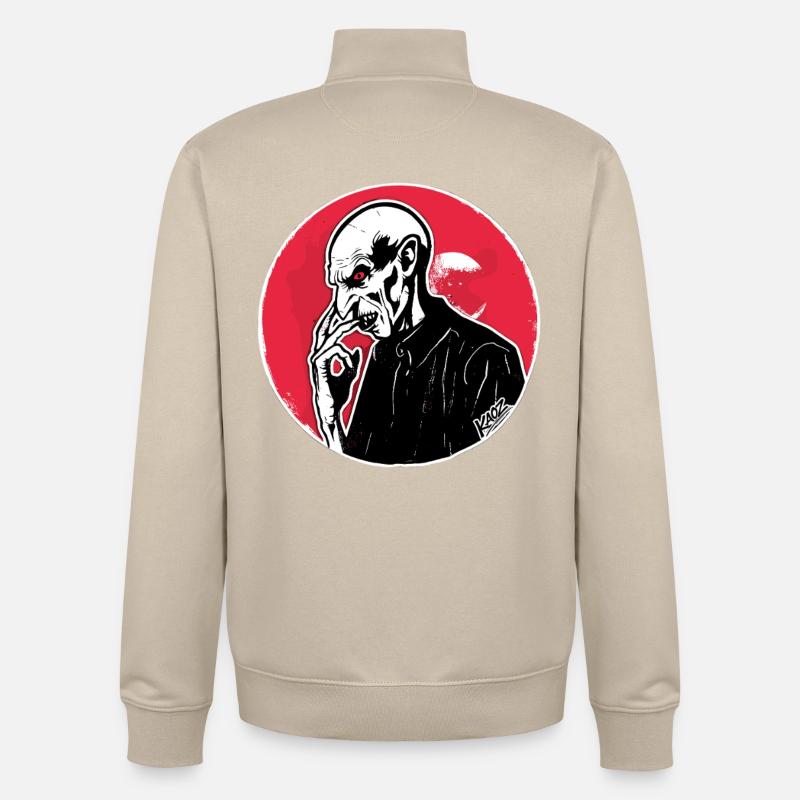 Crimson Zombie Silhouette - Unisex Organic Zip Sweatshirt von Stanley/Stella - Cremebeige