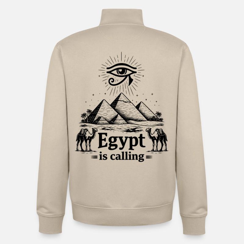 Egypt is calling Pharaoh Egypt Holidays - Unisex Organic Zip Sweatshirt by Stanley/Stella - desert dust