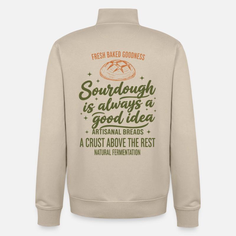 Sauerteigbrot Backbäcker Sauerteigstarter - Unisex Organic Zip Sweatshirt von Stanley/Stella - Cremebeige