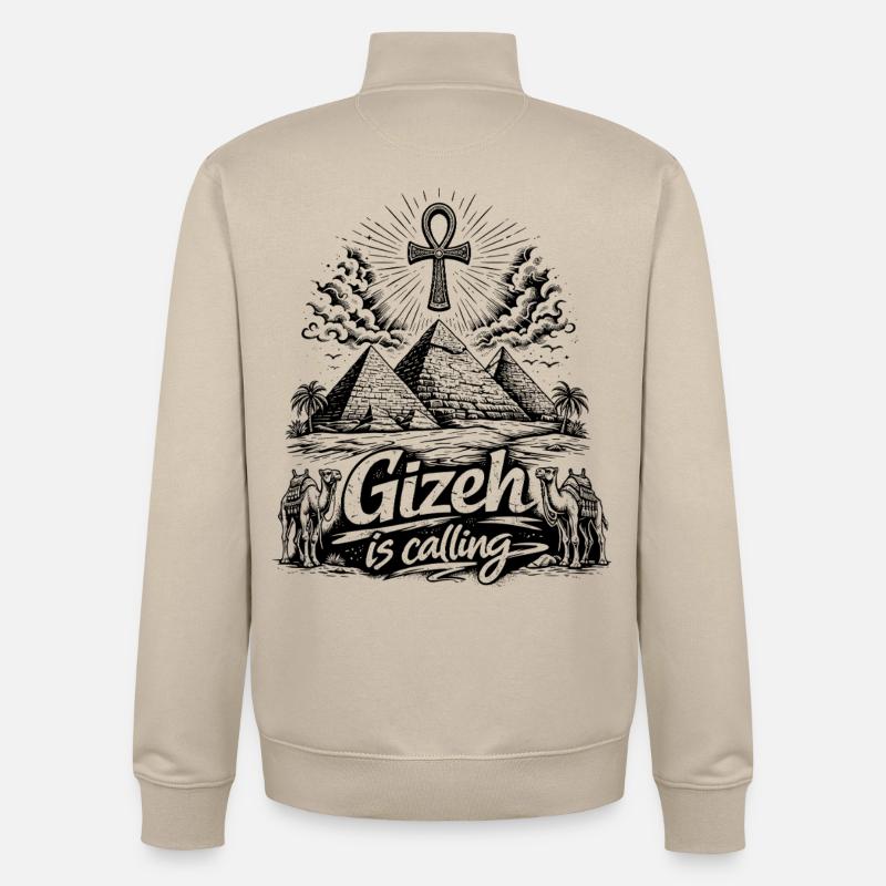 Giza is calling Egypt Pyramids Trip - Unisex Organic Zip Sweatshirt by Stanley/Stella - desert dust