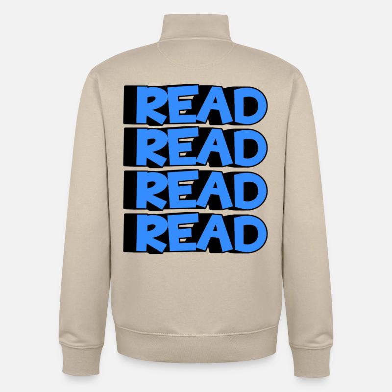 Lire Design - Design 3D Moderne - Sweat zippé unisexe en coton bio Stanley/Stella - beige crème