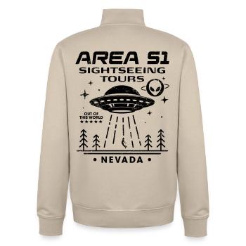 Area 51 Besichtigungstouren - Unisex Organic Zip Sweatshirt von Stanley/Stella - Cremebeige - Hinten - AI Model Male 185 dark (185cm)