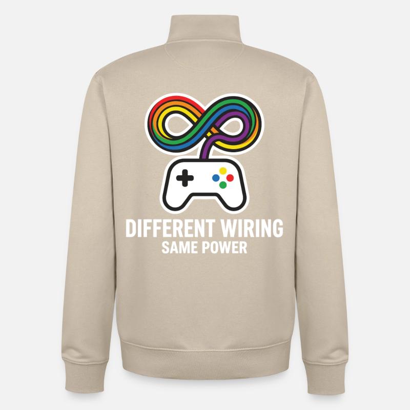 Different Wiring Same Power Gaming Motiv - Unisex Organic Zip Sweatshirt von Stanley/Stella - Cremebeige