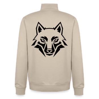 Geometrischer Wolf Kopf – Tribal Tier - Unisex Organic Zip Sweatshirt von Stanley/Stella - Cremebeige - Hinten - AI Model Male 185 dark (185cm)