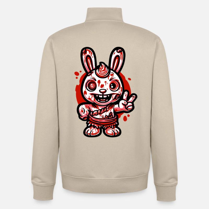 Bluthasengrinsen - Unisex Organic Zip Sweatshirt von Stanley/Stella - Cremebeige