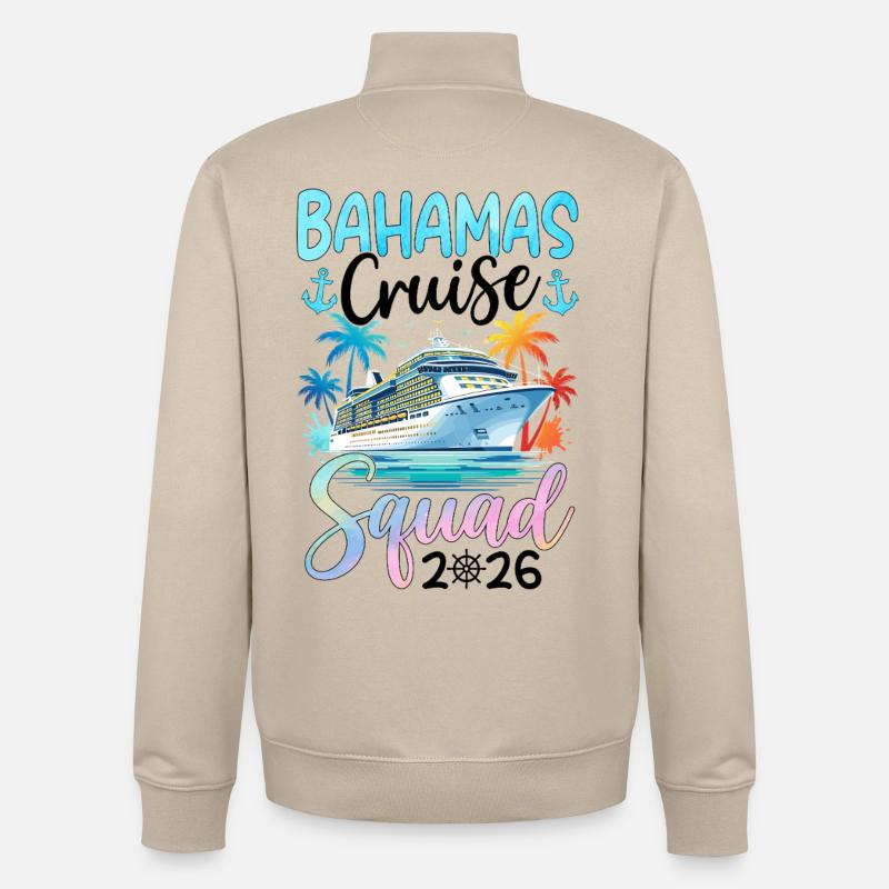 Équipe de croisière des Bahamas 2026 - Sweat zippé unisexe en coton bio Stanley/Stella - beige crème