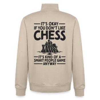 Schach Smart People Game Strategie Chess Spruch - Unisex Organic Zip Sweatshirt von Stanley/Stella - Cremebeige - Hinten - AI Model Male 185 dark (185cm)
