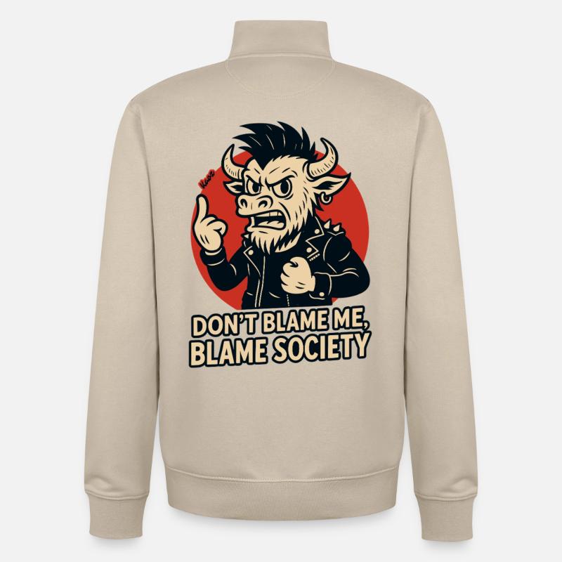 Rogue Bull Punk Einstellung - Unisex Organic Zip Sweatshirt von Stanley/Stella - Cremebeige
