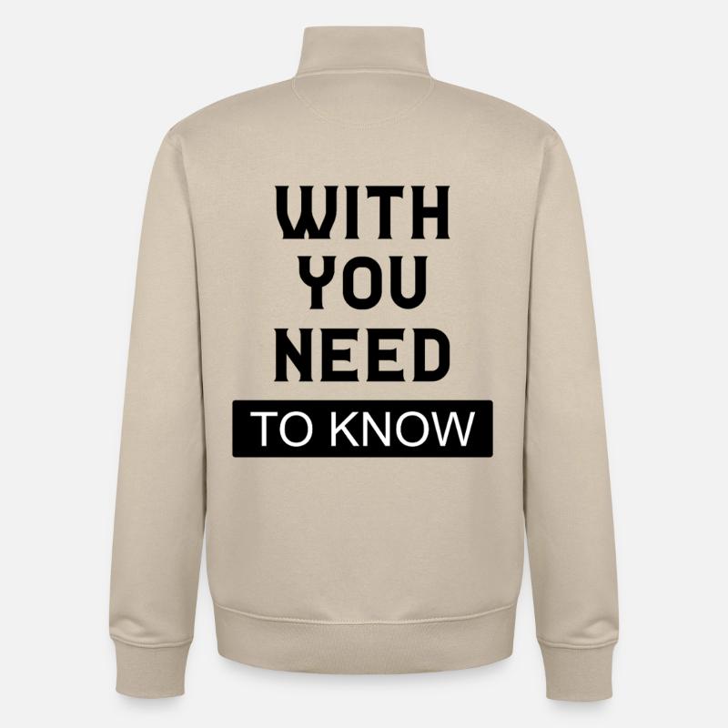 Mit dir, das du wissen musst - Unisex Organic Zip Sweatshirt von Stanley/Stella - Cremebeige
