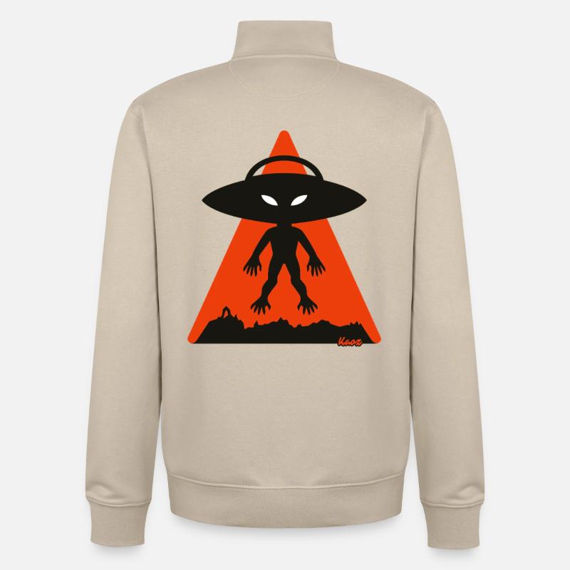 Alien Shadow Under Orange Triangle - Unisex Organic Zip Sweatshirt by Stanley/Stella - desert dust