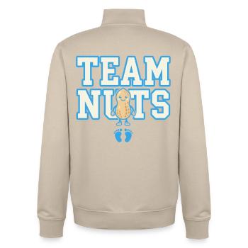 Team Nuts Erdnuss Design - Unisex Organic Zip Sweatshirt von Stanley/Stella - Cremebeige - Hinten - AI Model Male 185 dark (185cm)