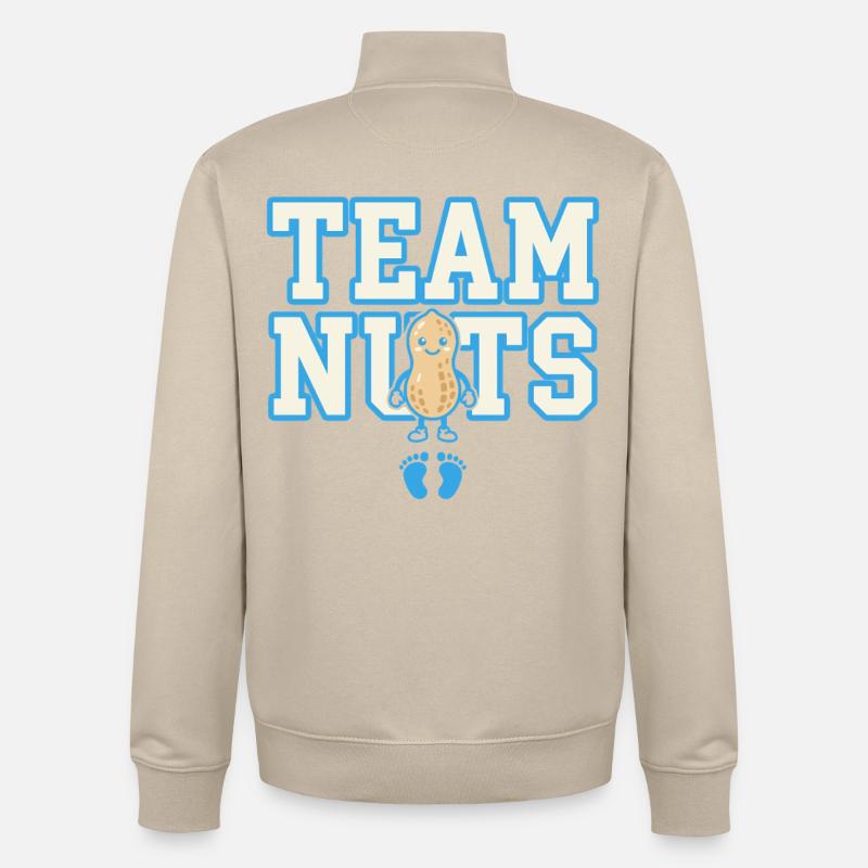 Team Nuts Erdnuss Design - Unisex Organic Zip Sweatshirt von Stanley/Stella - Cremebeige
