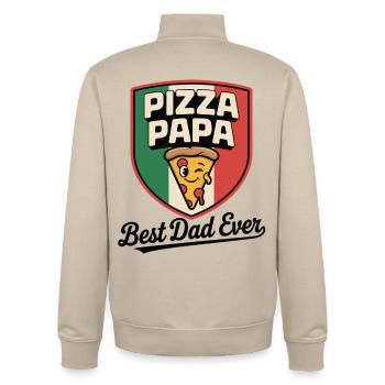 Meilleur Papa Pizza Shirt Cadeau Père Italie - Sweat zippé unisexe en coton bio Stanley/Stella - beige crème - Dos - AI Model Male 185 dark (185cm)