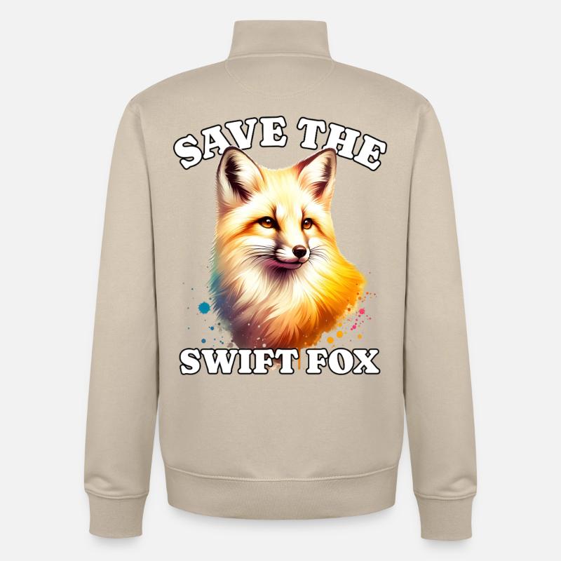 Swiftfuchs Save Swift Fox - Unisex Organic Zip Sweatshirt von Stanley/Stella - Cremebeige