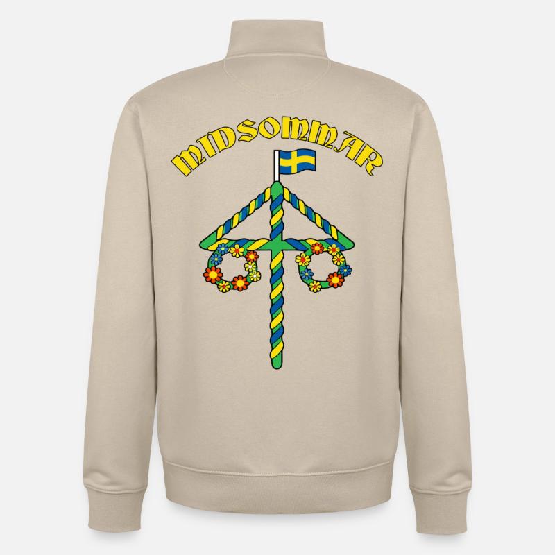 Litha Pagan Summer Solstice Midsummer Midsommar - Unisex Organic Zip Sweatshirt by Stanley/Stella - desert dust
