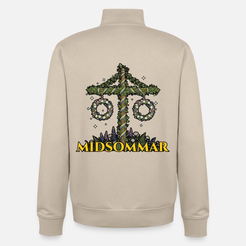 Litha Pagan Summer Solstice Midsummer Midsommar - Unisex Organic Zip Sweatshirt by Stanley/Stella - desert dust