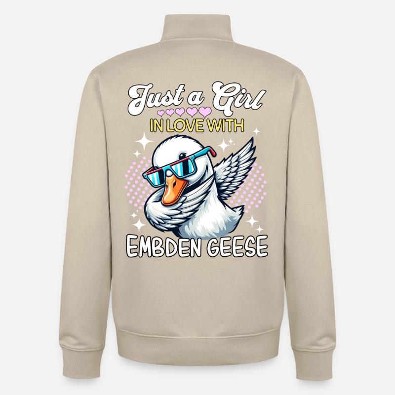 Emdengans Mädchen Embden Goose - Unisex Organic Zip Sweatshirt von Stanley/Stella - Cremebeige