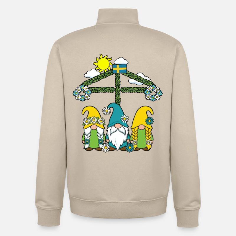 Litha Pagan Summer Solstice Midsummer Midsommar - Unisex Organic Zip Sweatshirt by Stanley/Stella - desert dust