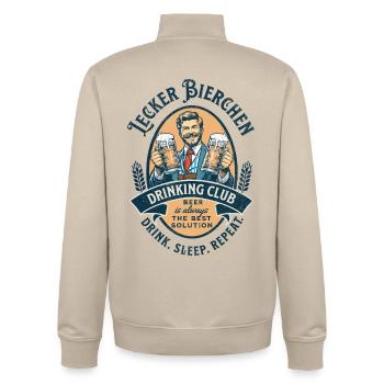 Lecker Bierchen Drinking Club Bier Humor - Unisex Organic Zip Sweatshirt von Stanley/Stella - Cremebeige - Hinten - AI Model Male 185 dark (185cm)