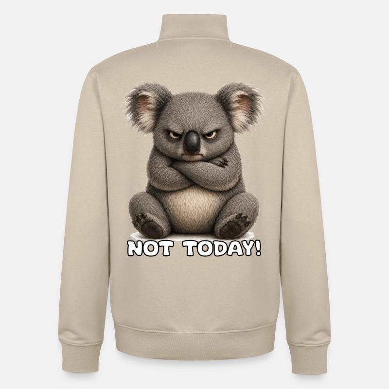Grummeliger Koala – Not Today - Sweat zippé unisexe en coton bio Stanley/Stella - beige crème