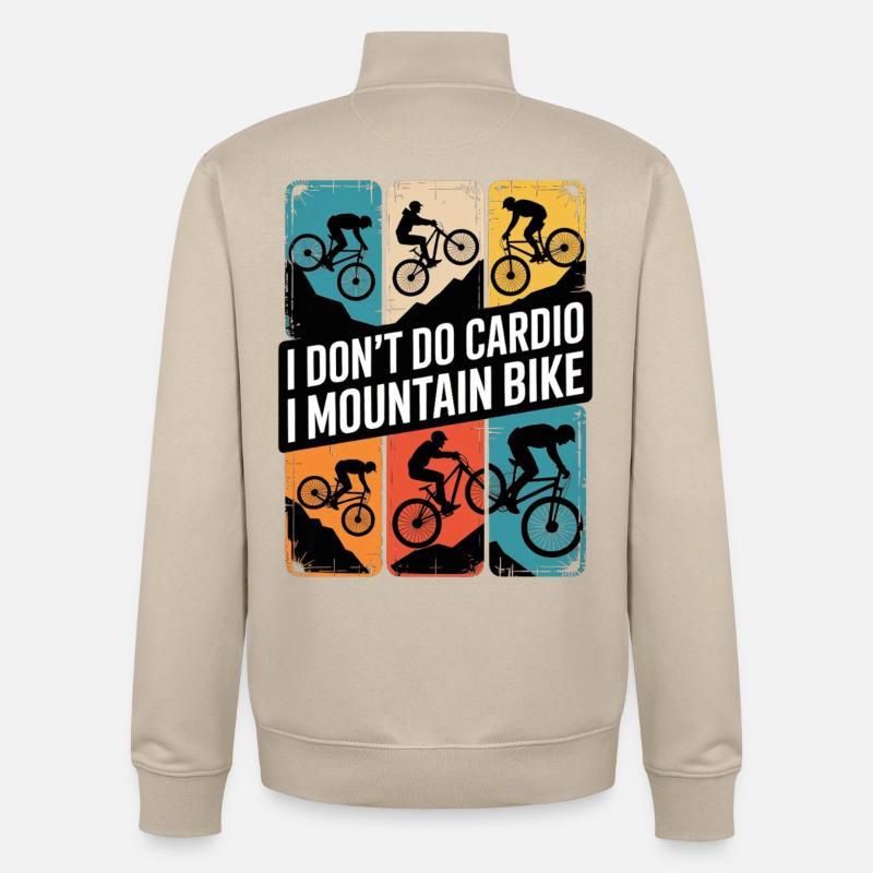 VTT, Descente, Action du cyclisme - Sweat zippé unisexe en coton bio Stanley/Stella - beige crème
