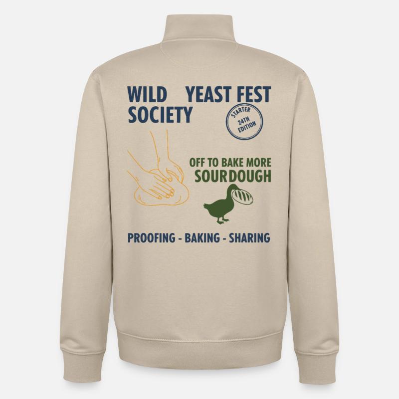 Sauerteig-Wildhefefest Gesellschaft backt weiter - Unisex Organic Zip Sweatshirt von Stanley/Stella - Cremebeige