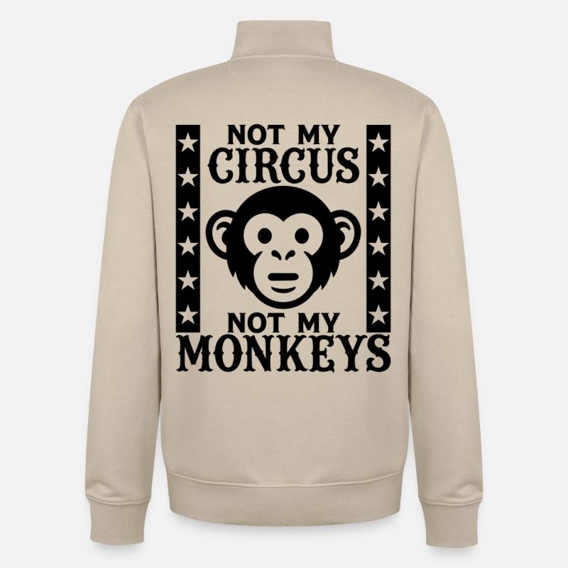 Pas mon cirque, pas mes singes - Sweat zippé unisexe en coton bio Stanley/Stella - beige crème