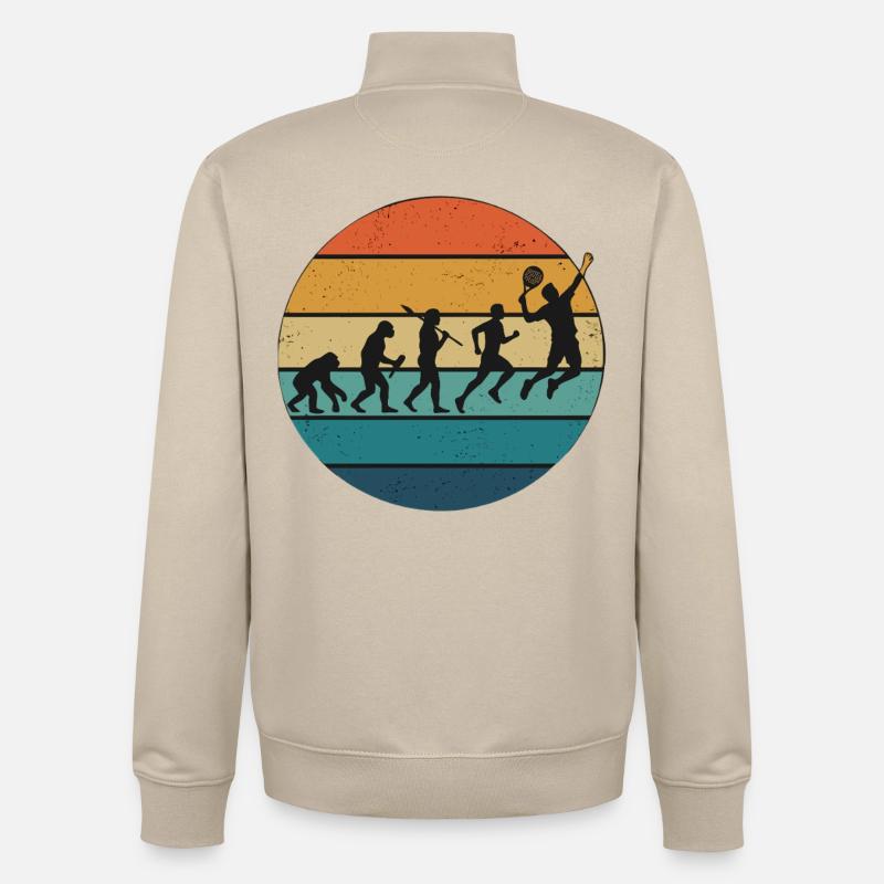 Raquette de tennis Padel Evolution - Sweat zippé unisexe en coton bio Stanley/Stella - beige crème