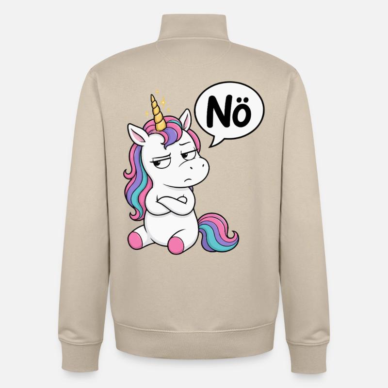 Genervtes Einhorn Nö - Unisex Organic Zip Sweatshirt von Stanley/Stella - Cremebeige