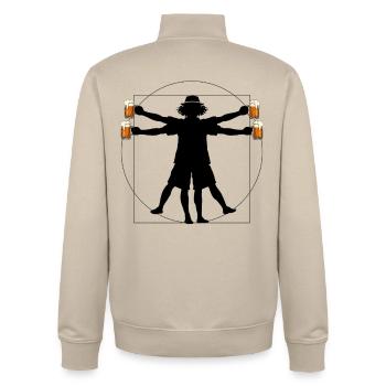 Malle Bier Saufen Mallorca Party Urlaub - Unisex Organic Zip Sweatshirt von Stanley/Stella - Cremebeige - Hinten - AI Model Male 185 dark (185cm)