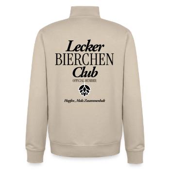 Lecker Bierchen Club - Unisex Organic Zip Sweatshirt von Stanley/Stella - Cremebeige - Hinten - AI Model Male 185 dark (185cm)