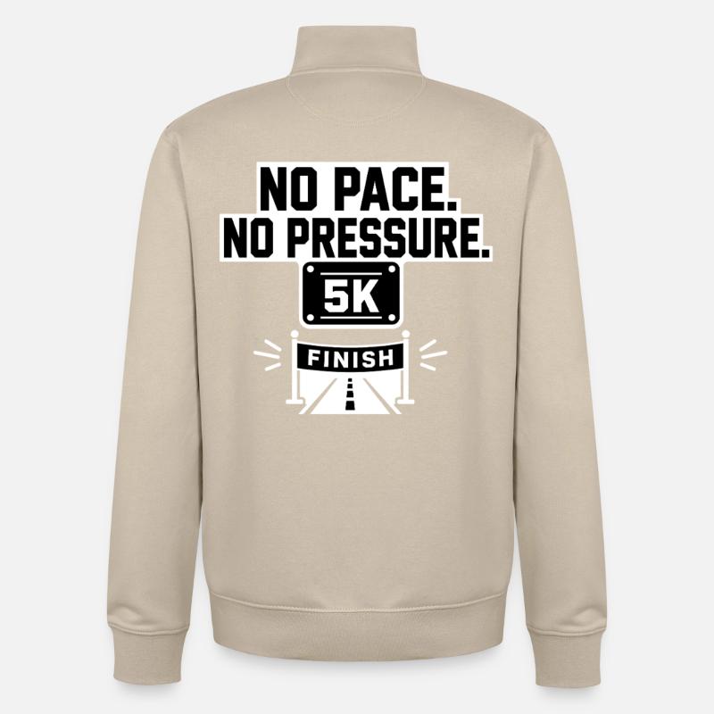 5 km sans rythme - Sweat zippé unisexe en coton bio Stanley/Stella - beige crème