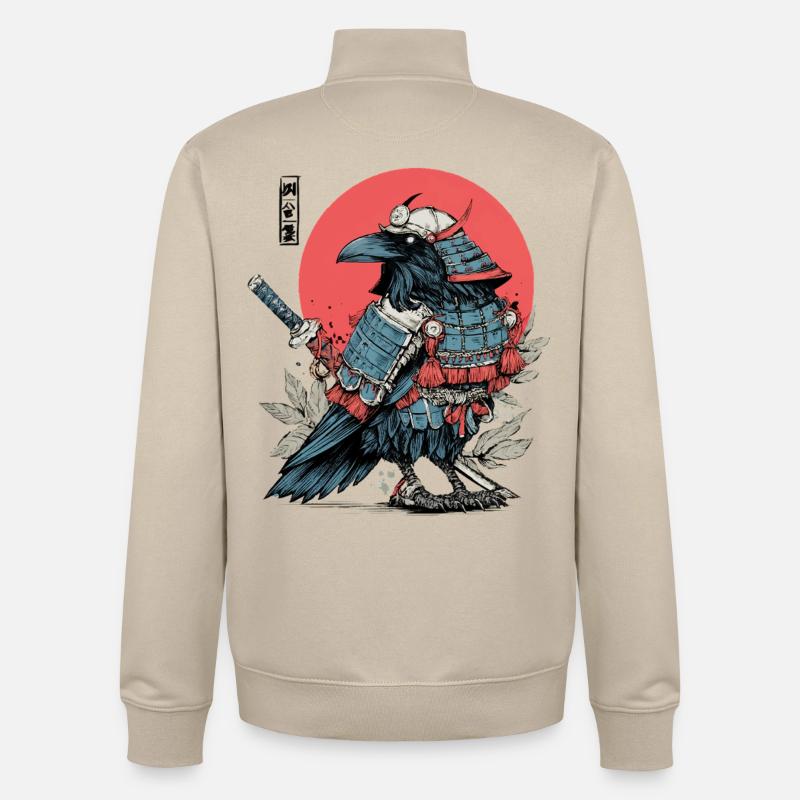 Crimson Samurai Raven Armor - Unisex Organic Zip Sweatshirt by Stanley/Stella - desert dust