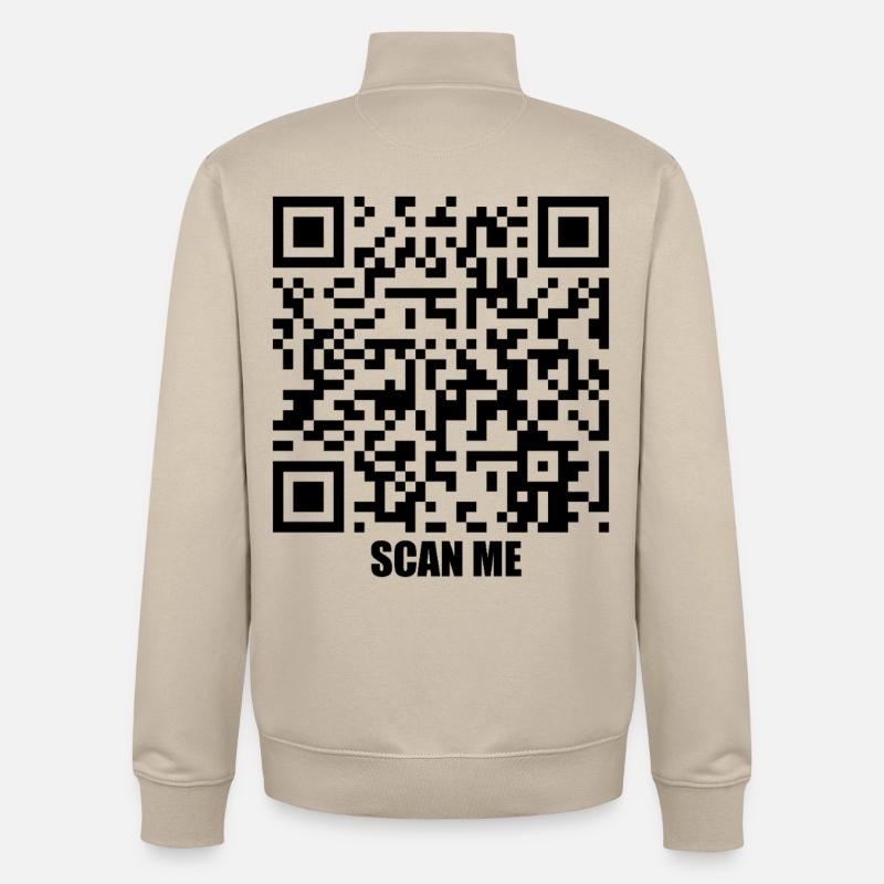 Message de citation – Souriez-moi - Sweat zippé unisexe en coton bio Stanley/Stella - beige crème