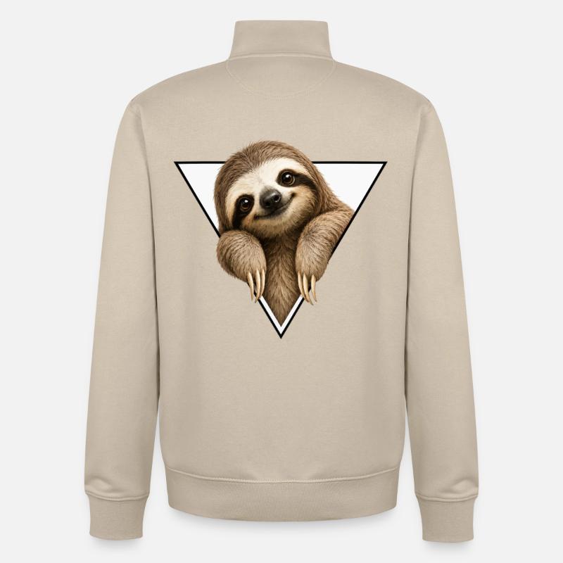 Faultier im Dreiecksdesign - Unisex Organic Zip Sweatshirt von Stanley/Stella - Cremebeige