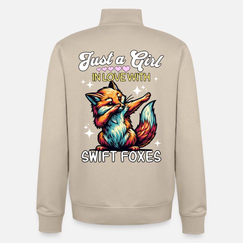 Swiftfuchs Mädchen Swift Fox - Unisex Organic Zip Sweatshirt von Stanley/Stella - Cremebeige