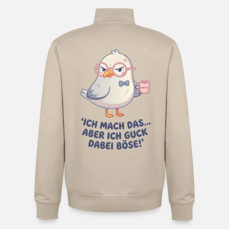 Möwe Kaffee Spruch - Unisex Organic Zip Sweatshirt von Stanley/Stella - Cremebeige